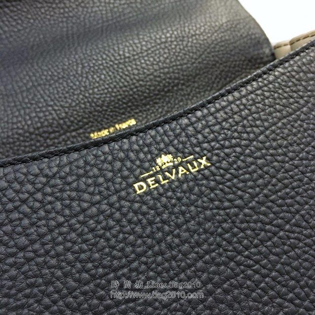 DELVAUX女包 Delvaux brilliantMM不銹鋼蛇鏈外縫 原版皮 德爾沃女手提包 DF0028蛇鏈黑 大號 Delvaux女單肩斜挎包  fcs1102